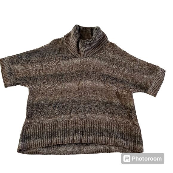 Coldwater Creek Brown Plus Size Wool Cowl Neck Short Sleeve Sweater Wmns Size 1X - Picture 1 of 9